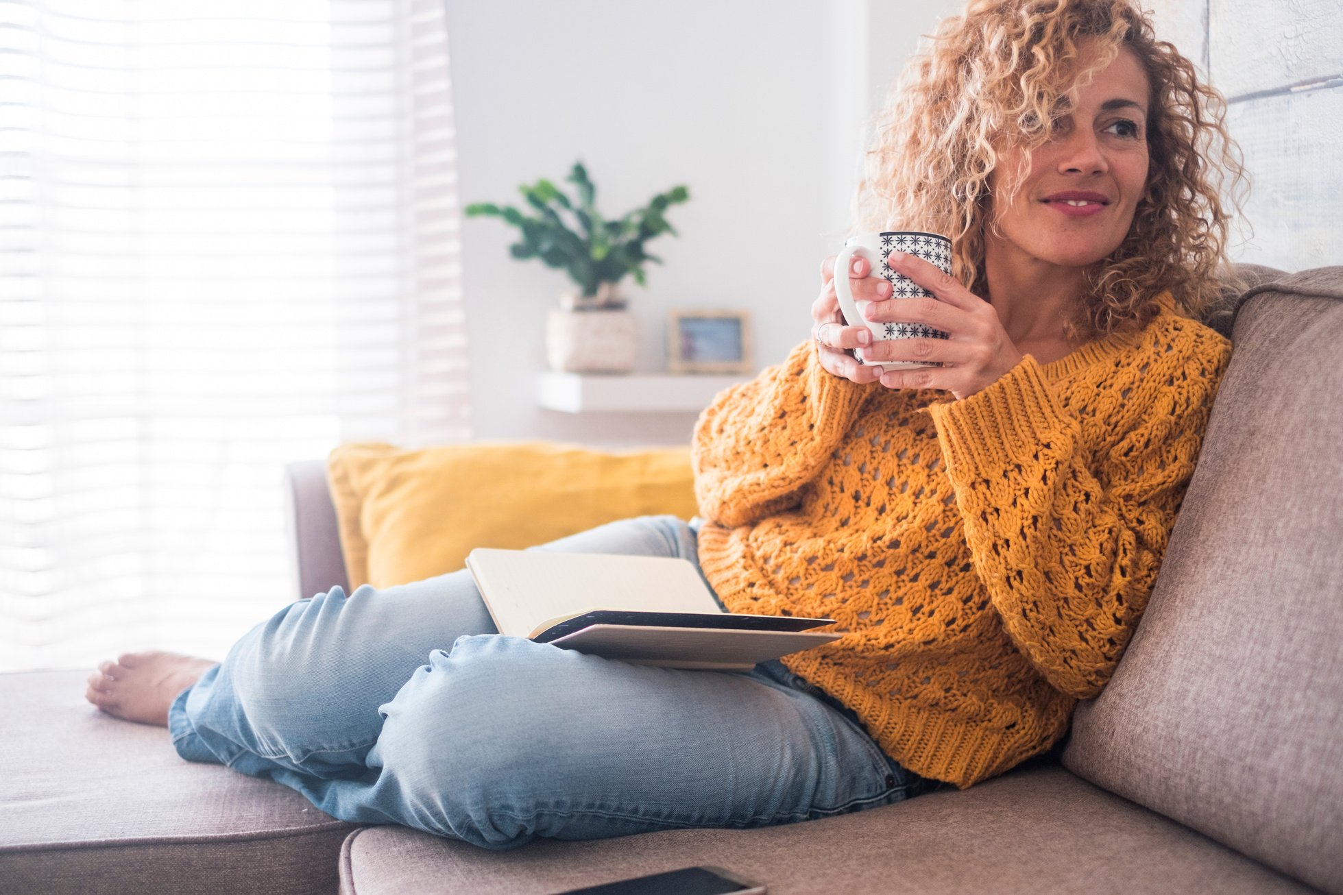 Woman Relaxing at Home